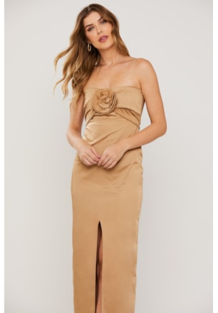 VESTIDO MIDI FLOR CELESTE
