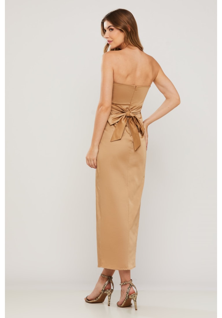 VESTIDO MIDI FLOR CELESTE
