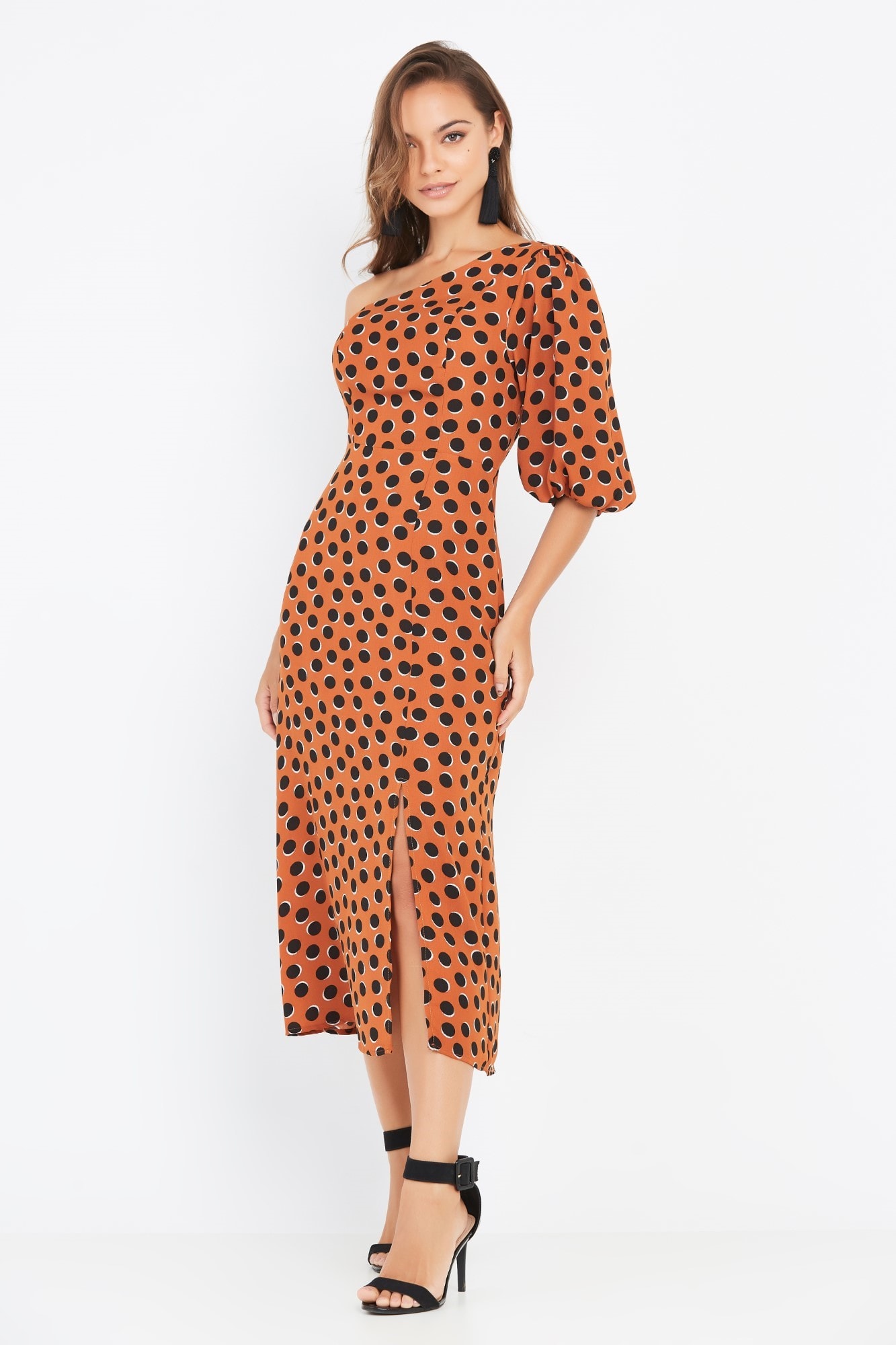 vestido longo manga unica