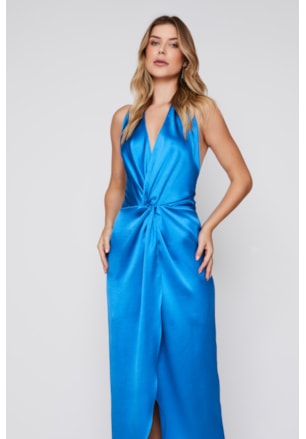 VESTIDO MIDI NÓ ALFAIATARIA CETIM ALEXIS
